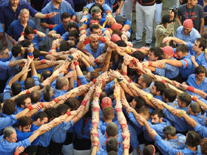Fires 2019. La Diada Castellera a la plaça del Vi, amb els Marrecs de Salt, els Capgrossos de Mataró i els Minyons de Terrassa