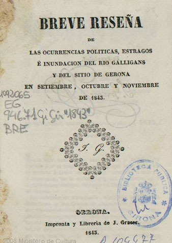 Portada de 'Breve reseña de las ocurrencias...