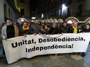 Manifestació de protesta contra les resolucions de la Junta Electoral Central que inhabilita el President Quim Torra