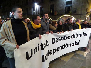 Manifestació de protesta contra les resolucions de la Junta Electoral Central que inhabilita el President Quim Torra