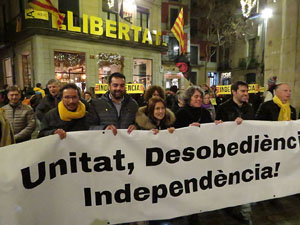 Manifestació de protesta contra les resolucions de la Junta Electoral Central que inhabilita el President Quim Torra