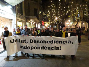 Manifestació de protesta contra les resolucions de la Junta Electoral Central que inhabilita el President Quim Torra