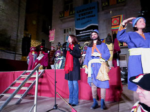 La Cavalcada de Reis 2020. Arribada del seguici a la pla&ccedil;a del Vi