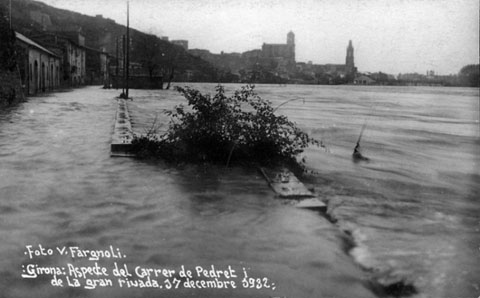 Pedret durant la gran riuada del 17 de desembre de 1932