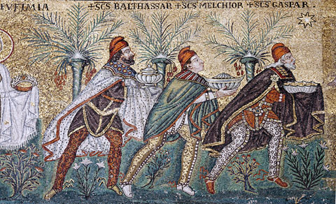 Els Reis d'Orient. Mosaic de la basílica de Sant Apol·linar el Nou, Ravenna