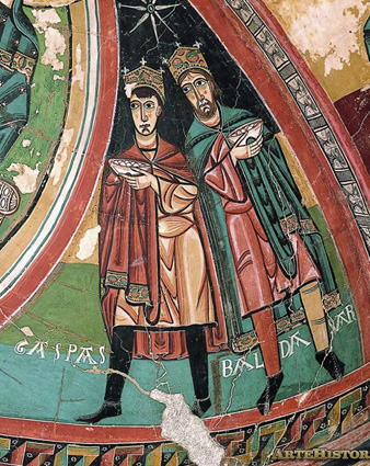 Els Reis Gaspar i Baltasar. Santa Maria de Taüll. Ca 1123