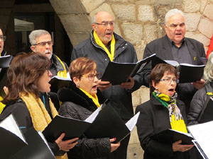 Activitats de la campanya 'Som 10 milions, som una llengua' a la plaça del Vi de Girona