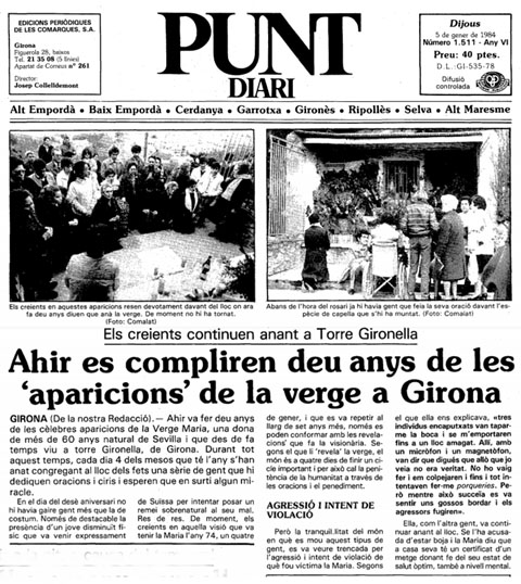 Article publicat al diari El Punt el 05/01/1984