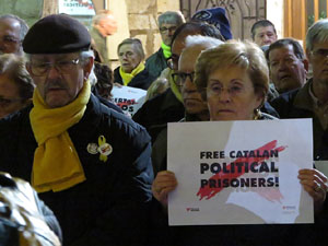 Concentració a la plaça del Vi per la independència i la llibertat dels presos polítics