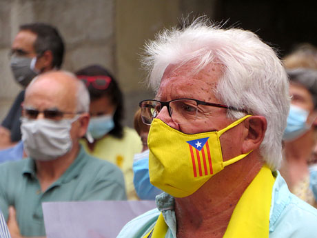 Concentració per la llibertat dels presos polítics a la plaça del Vi