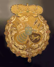 Escut imperial borbònic. Segle XVIII. Brodat
