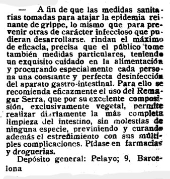 Anunci de producte contra la grip, entre altres