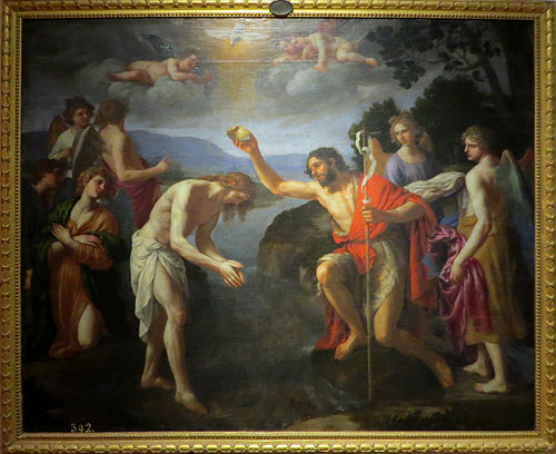 El bateig de Crist. Alessandro Turchi. Ca. 1630. Oli sobre tela