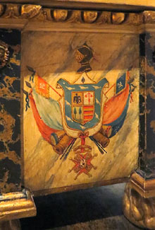 Sepulcre provisional d'Álvarez de Castro. Detall. Ca. 1810. Fusta policromada i metall