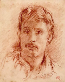 Autorretrat. Ricard Guinó. 1918. Sanguina sobre paper