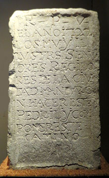 Làpida migera cortera. 1583