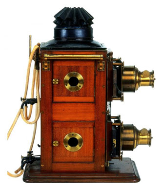 Llanterna m&agrave;gica de doble objectiu, Butcher & Sons Ltd. Biunial, Gran Bretanya, ca. 1880