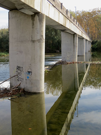 La passera des de la riba esquerra del Ter