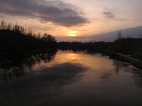 Posta de Sol des de la passera de Fontajau