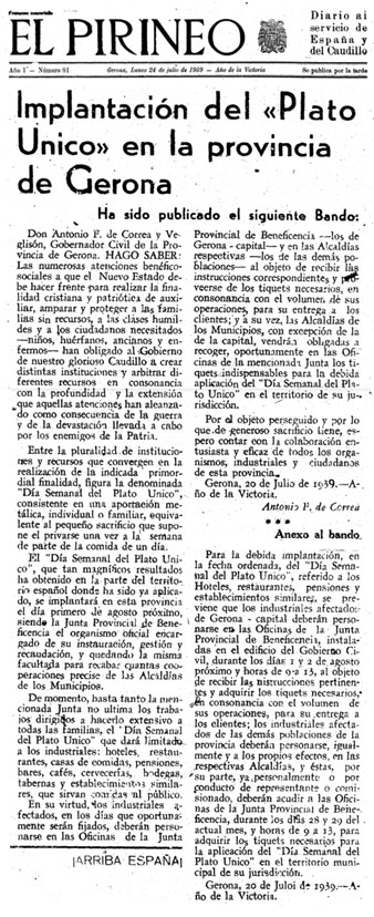 Implantaci&oacute; del Plat &Uacute;nic a Girona