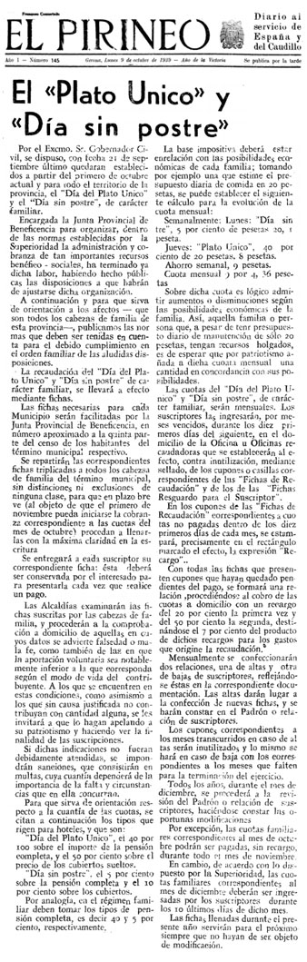 Establiment del Plat &Uacute;nic i el Dia sense Postres a Girona