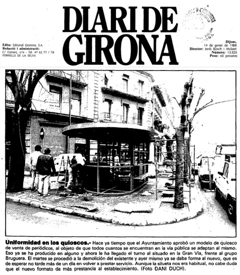 Uniformitat dels quioscos de Girona