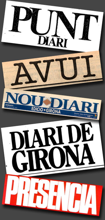 Capçaleres de periòdics publicats a Girona a la segona meitat del segle XX