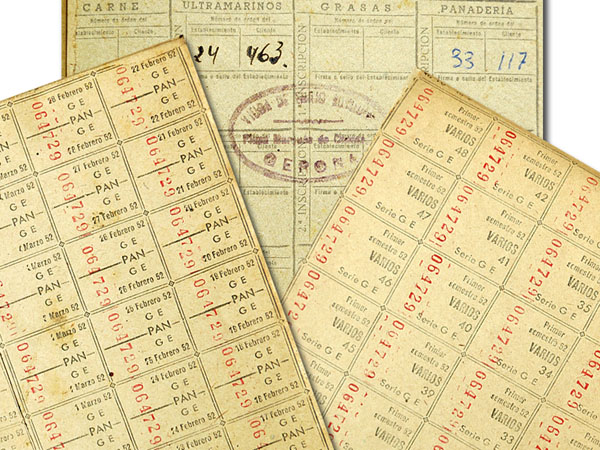 Cartilla de racionament de tercera classe. 1952