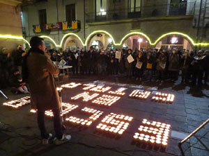 Concentraci&oacute; de protesta per la detenci&oacute; de Carles Puigdemont a l'Alguer