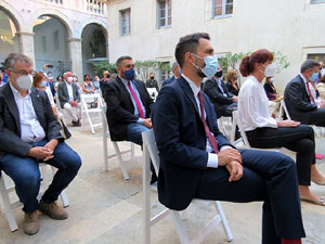 Diada Nacional 2021. Acte institucional al Pati de la Diputaci&oacute;, amb parlaments de Marta Madrenas, Miquel Noguer i Laia Ca&ntilde;igueral
