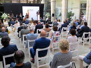 Diada Nacional 2021. Acte institucional al Pati de la Diputaci&oacute;, amb parlaments de Marta Madrenas, Miquel Noguer i Laia Ca&ntilde;igueral