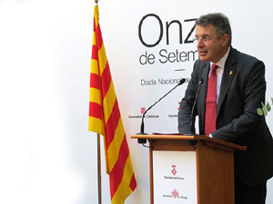 Diada Nacional 2021. Acte institucional al Pati de la Diputaci&oacute;, amb parlaments de Marta Madrenas, Miquel Noguer i Laia Ca&ntilde;igueral