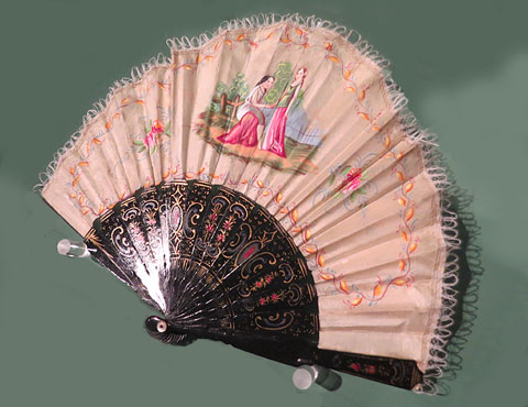 Ventall. Seda pintada i fusta. Segle XIX