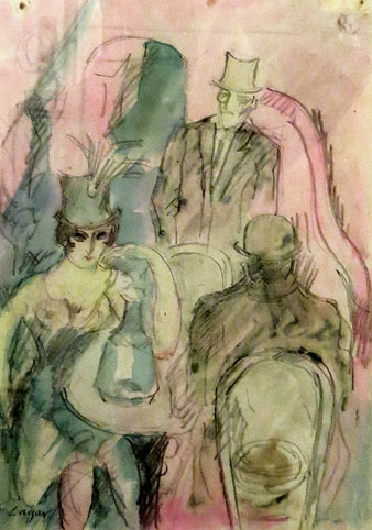 Escena en un caf&egrave;. Ca. 1915-1916. Celso Lagar