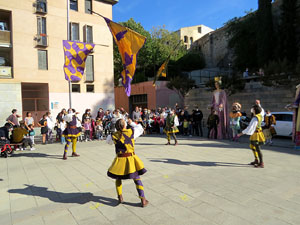 Fires de Sant Narc&iacute;s 2021. Toc de rams. Cerim&ograve;nia del canvi de rams de les gegantes