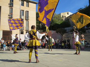 Fires de Sant Narc&iacute;s 2021. Toc de rams. Cerim&ograve;nia del canvi de rams de les gegantes