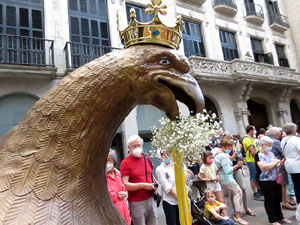 Arribada de la Flama del Canig&oacute; 2021 a la pla&ccedil;a del Vi