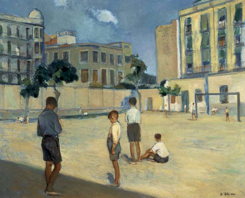 Pati de l'Hospici. Domènec Fita. 1946. Oli sobre tela, 81x100 cm