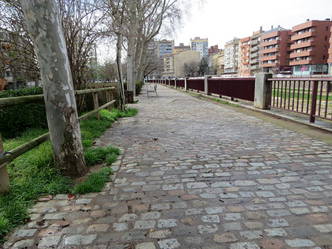 Els jardins del carrer del Carme, al costat del riu Onyar