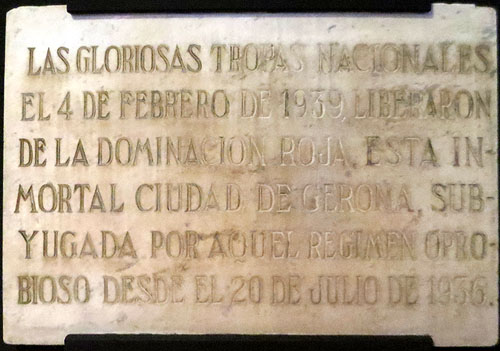 Làpida commemorativa. Ca. 1939