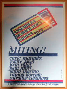 Cartell d'un míting de l'Assemblea Democràtica Girona. 1976