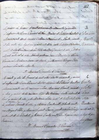 Registre del llibre de baptismes de la parròquia de Santa Maria de Palamós amb la inscripció de Josep Cortés i Solés