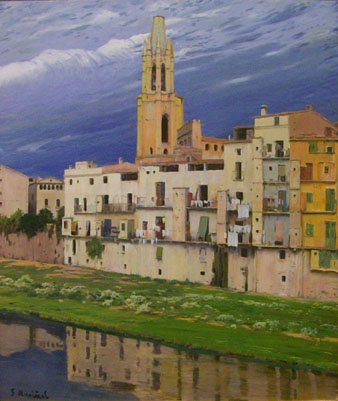 El riu Onyar al seu pas per Girona. Oli de Santiago Rusiñol. Museu de Belles Arts de València