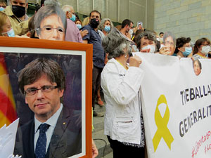 Concentració de protesta per la detenció de Carles Puigdemont a l'Alguer
