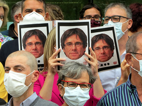 Concentració de protesta per la detenció de Carles Puigdemont a l'Alguer