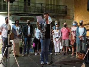 Concentraci&oacute; de protesta per la detenci&oacute; de Carles Puigdemont a l'Alguer