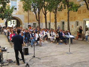 Diada Nacional 2022. Acte institucional al Pati de les Magnòlies, amb parlaments de Quim Ayats, Miquel Noguer i Laia Cañigueral