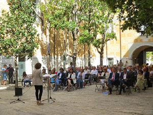 Diada Nacional 2022. Acte institucional al Pati de les Magnòlies, amb parlaments de Quim Ayats, Miquel Noguer i Laia Cañigueral