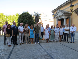 Diada Nacional 2022. Homenatge floral a Carles Rahola a la Rambla de la Llibertat