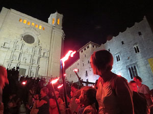 Diada Nacional 2022. XV Marxa de Torxes de Girona pels carrers del Barri Vell de Girona